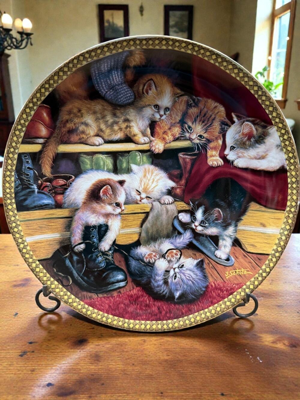 Jurgen Scholz Closet Cat-astrophe Plate Bradford Exchange Tender Tails 3rd